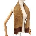 DKNY Brown 100% Silk Micro Polkadot Two Ply Neck Scarf