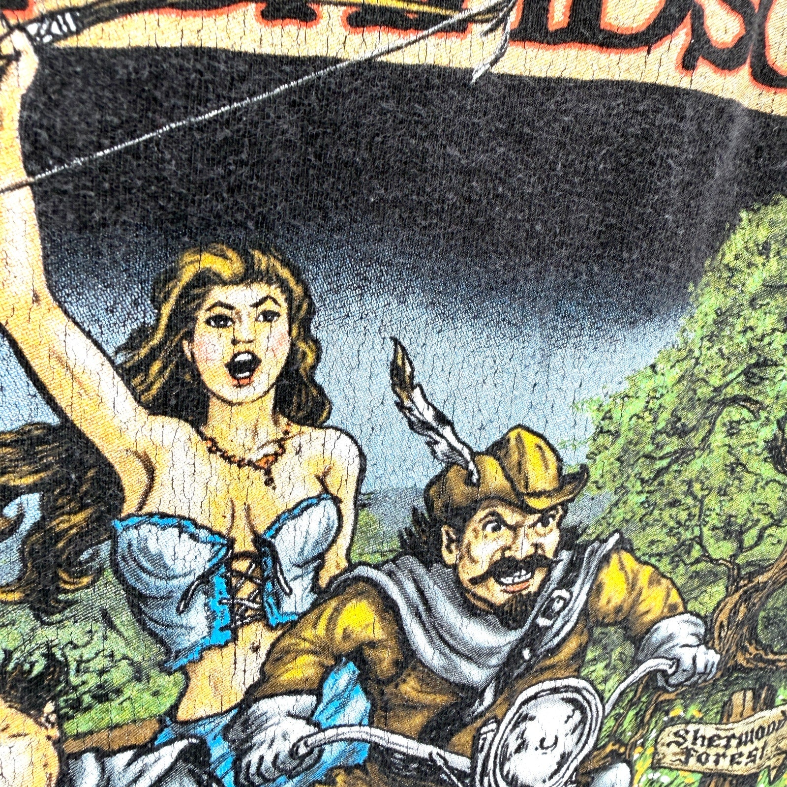 Harley-Davidson Nottingham England Robin Hood Black 100% Cotton T-Shirt