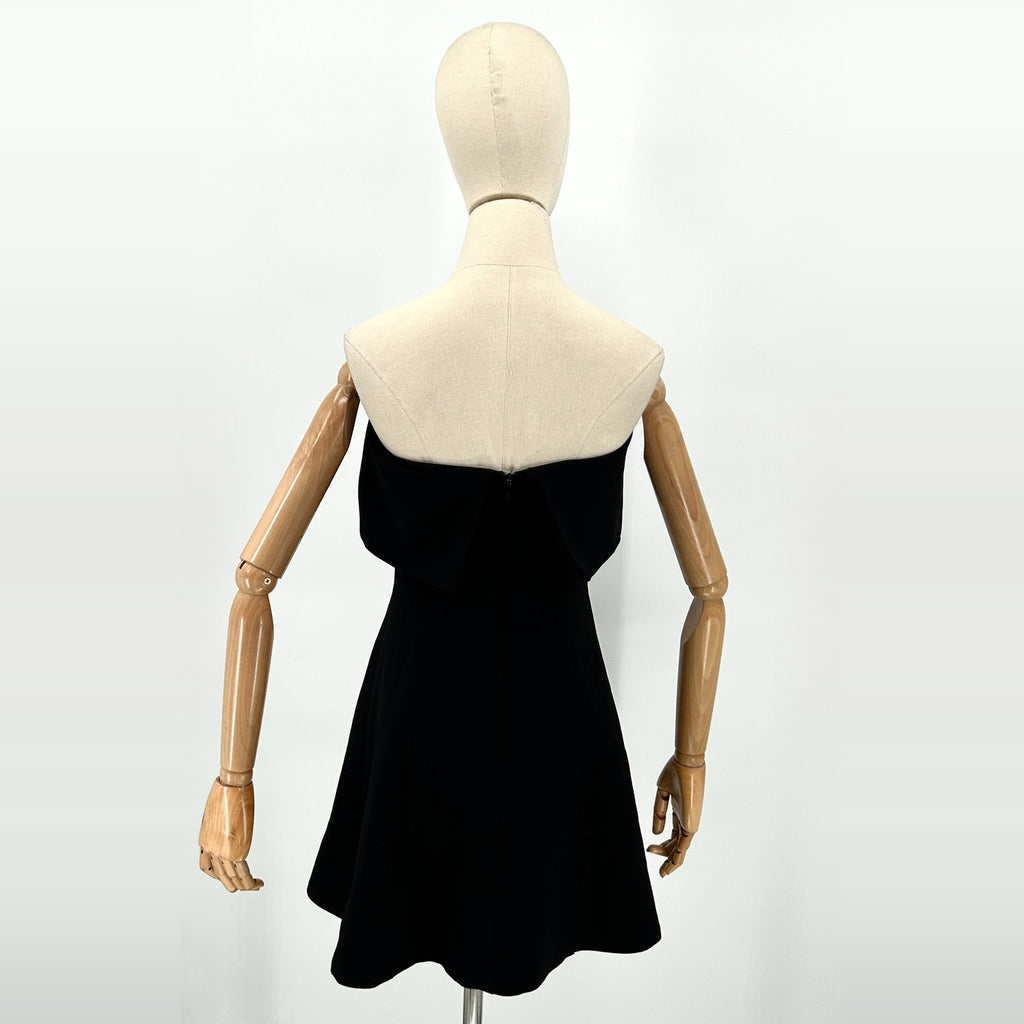 Vintage 90s Rubber Ducky Black Strapless Skater Mini Dress