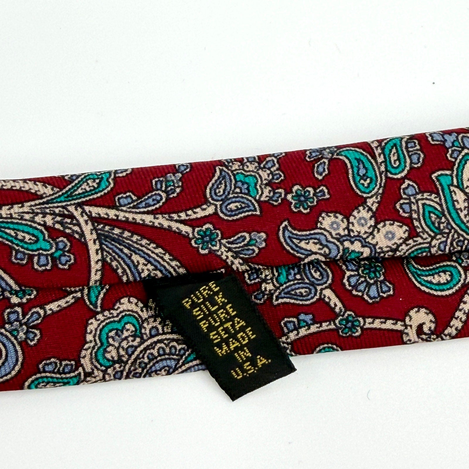Vintage 90s Etienne Aigner Red 100% Silk Paisley Classic Corporate Tie