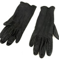Vintage 90s Black Genuine Leather Minimalist Snap Closure Driving Gloves