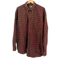 Vintage Y2K L.L. Bean Red Olive Green Plaid 100% Cotton Workshirt