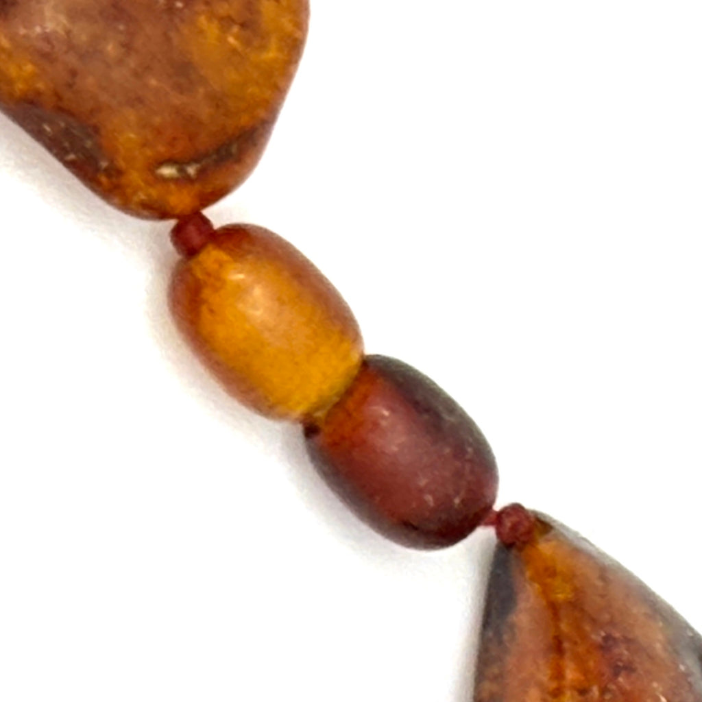 Vintage 70s Honey Cognac Genuine Amber Chunky Statement Necklace