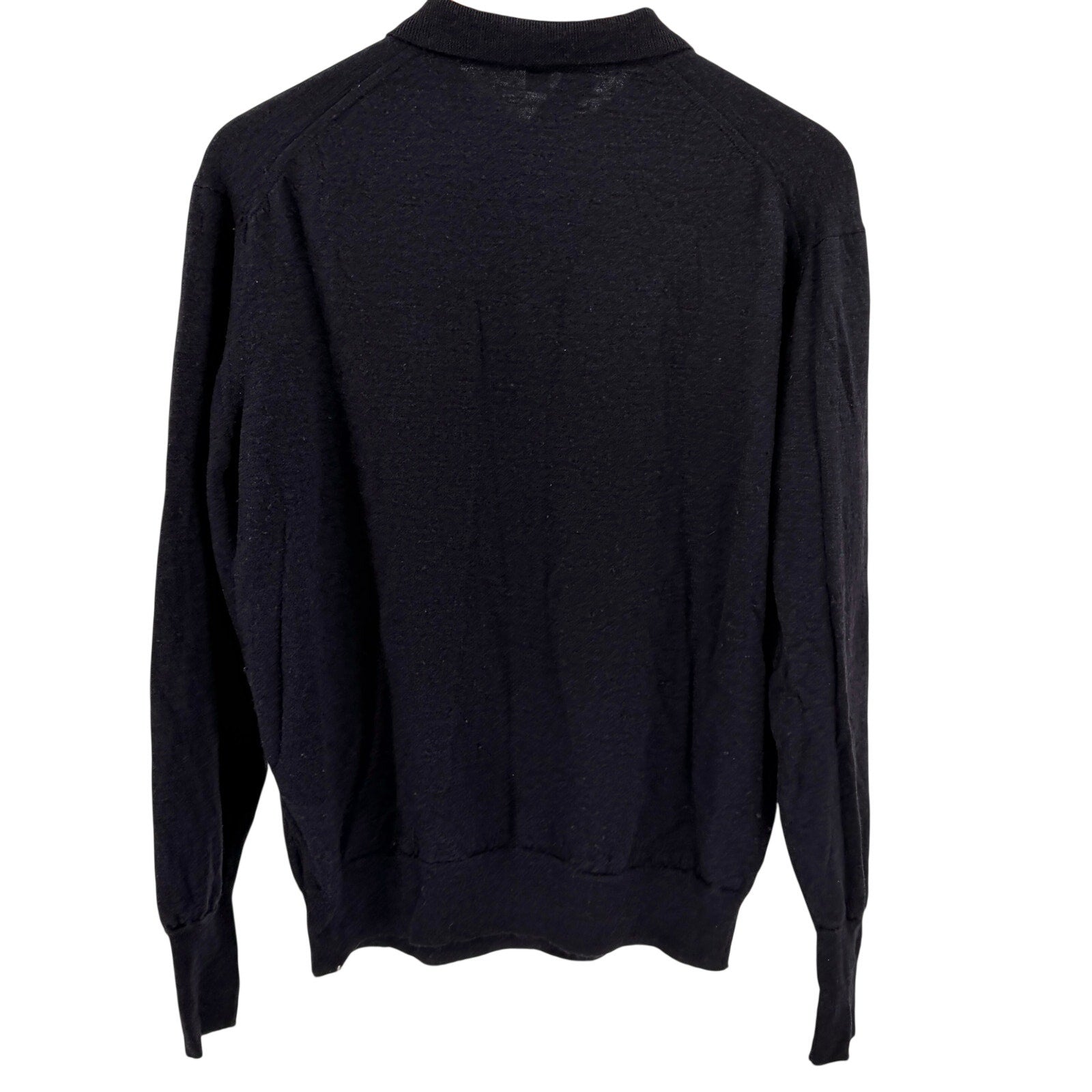 Vintage 90s Old Bond Street Navy 100% Wool Minimalist Collared Polo Sweater