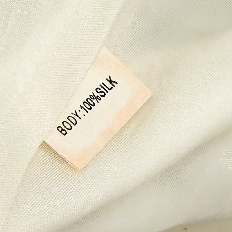 Vintage 90s Kay Unger Cream Black 100% Silk Striped Strapless Dress