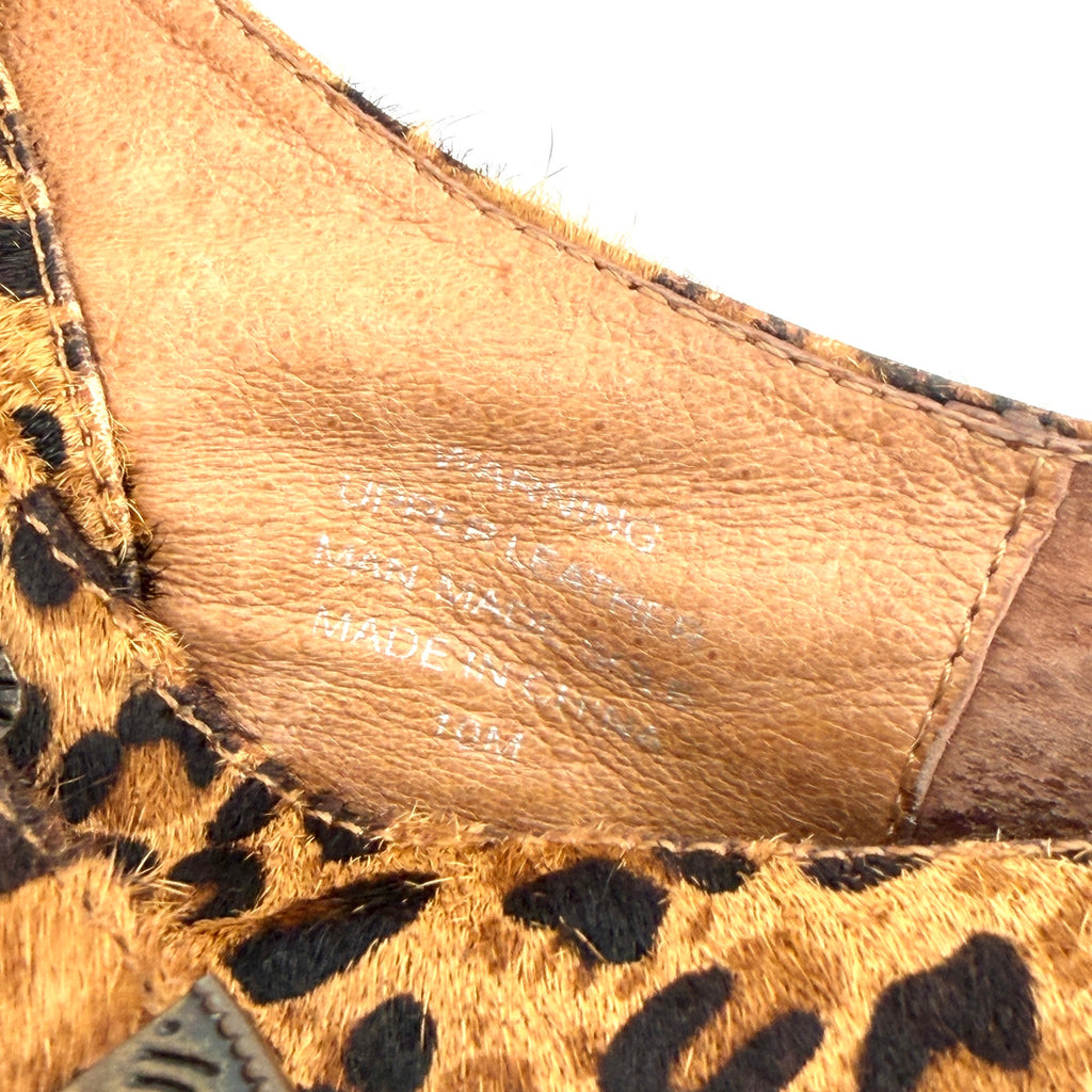 Jeffrey Campbell Leopard Genuine Leather Western Buckle Platform Loafers