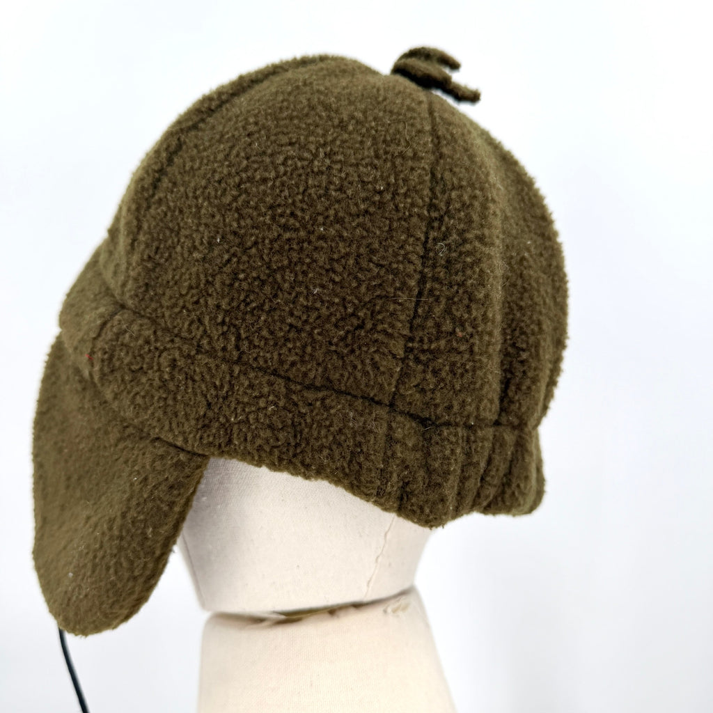 Vintage 90s Da Kine Hawaii Army Green Fleece Earflap Trapper Hat