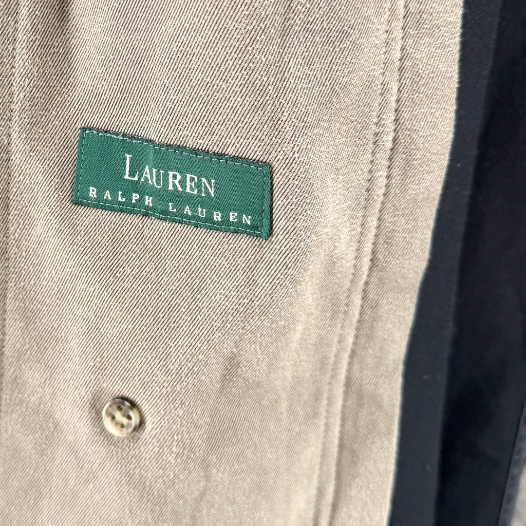 Vintage 90s Lauren Ralph Lauren Olive Green Beltless Trenchcoat