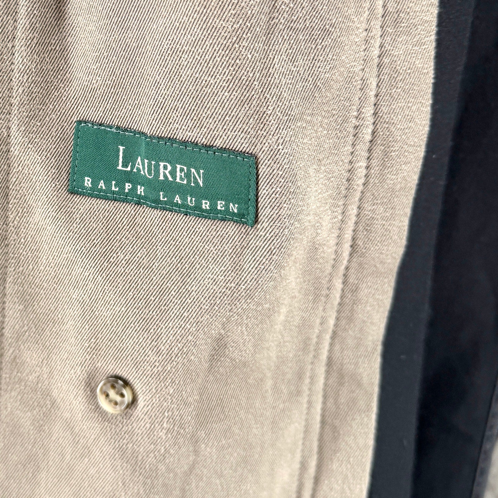 Vintage 90s Lauren Ralph Lauren Olive Green Beltless Trenchcoat