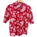 Vintage 90s Walt Disney World Trader Mick's Surf Gear Red Mickey Aloha Shirt