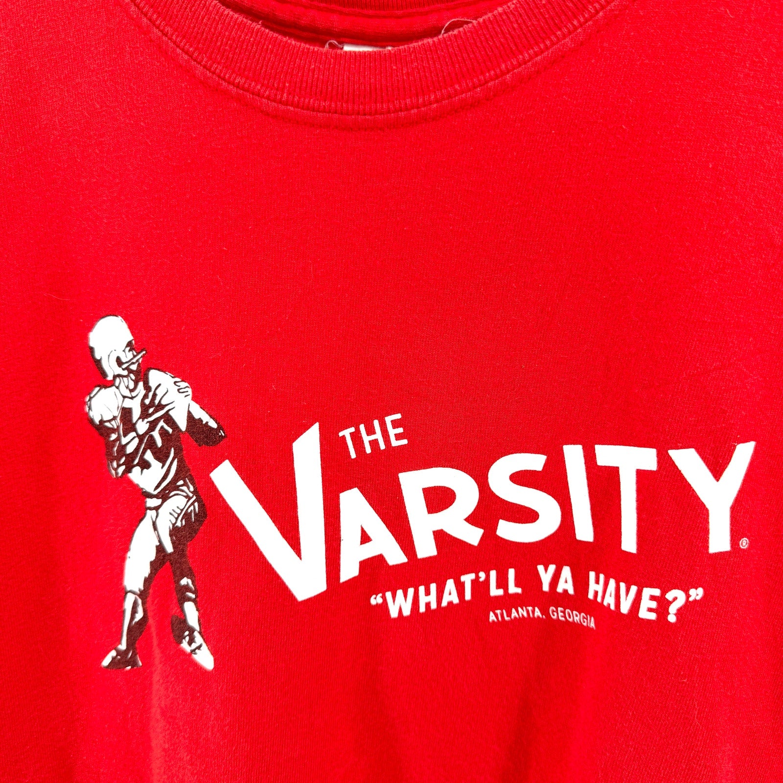 Vintage 90s The Varsity Atlanta Georgia Red 100% Cotton Graphic T-Shirt