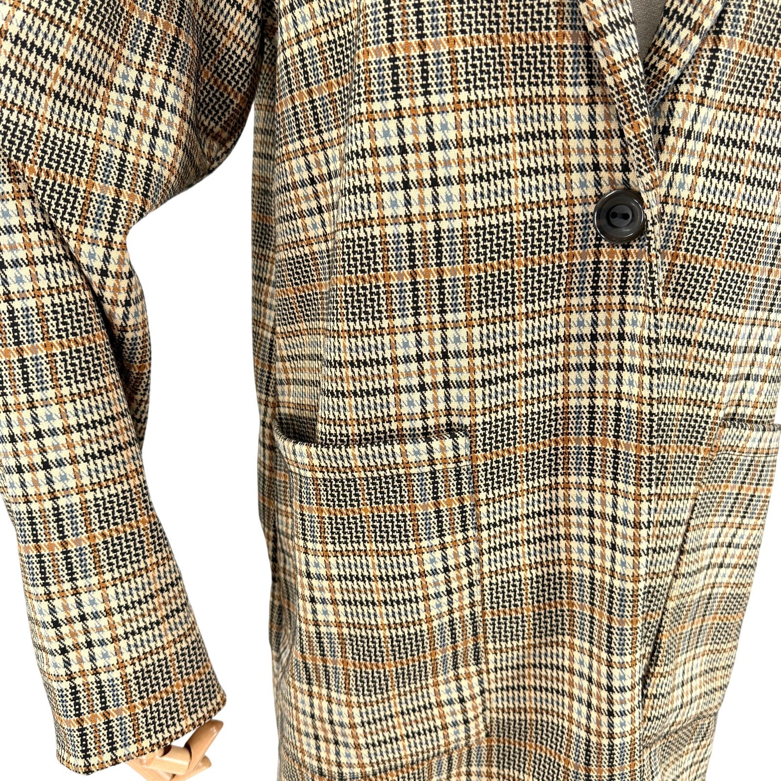 Philosophy Republic Clothing Brown Plaid Longline Blazer