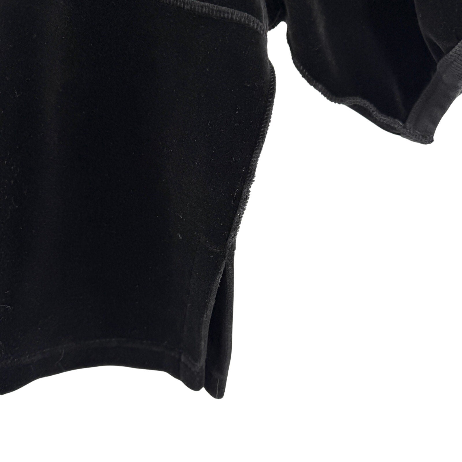 Vintage 90s Sonia Rykiel Black Velour Puff Sleeve Cropped Top