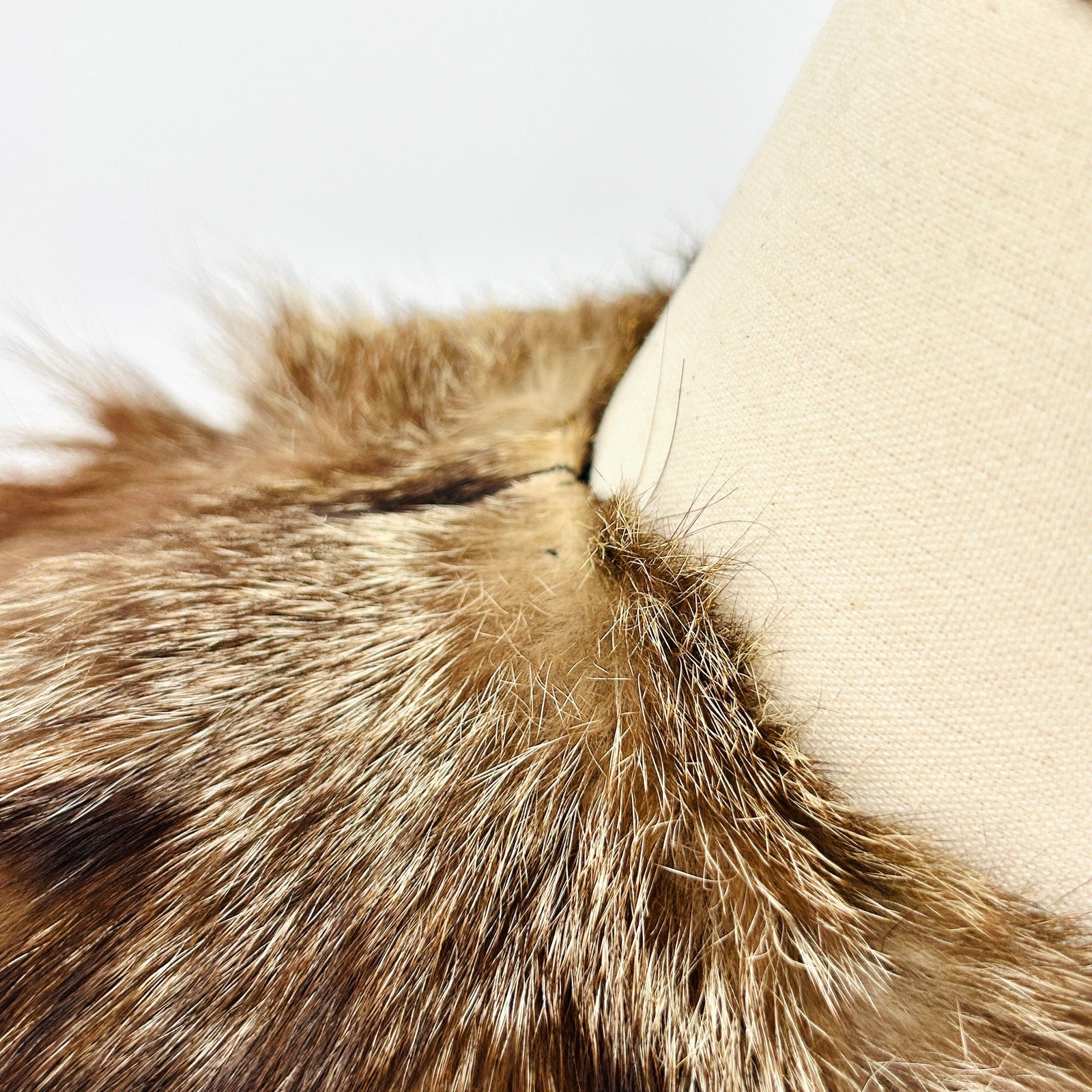 Vintage 50s Brown Genuine Fur Long Pile Glam Capelet Stole