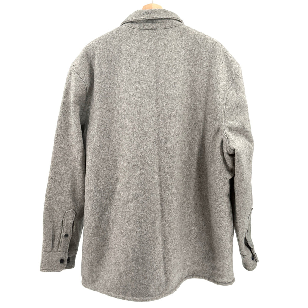 Nordstrom Gray Utility Minimalist Fleece Lined Button Front Shirt Jacket