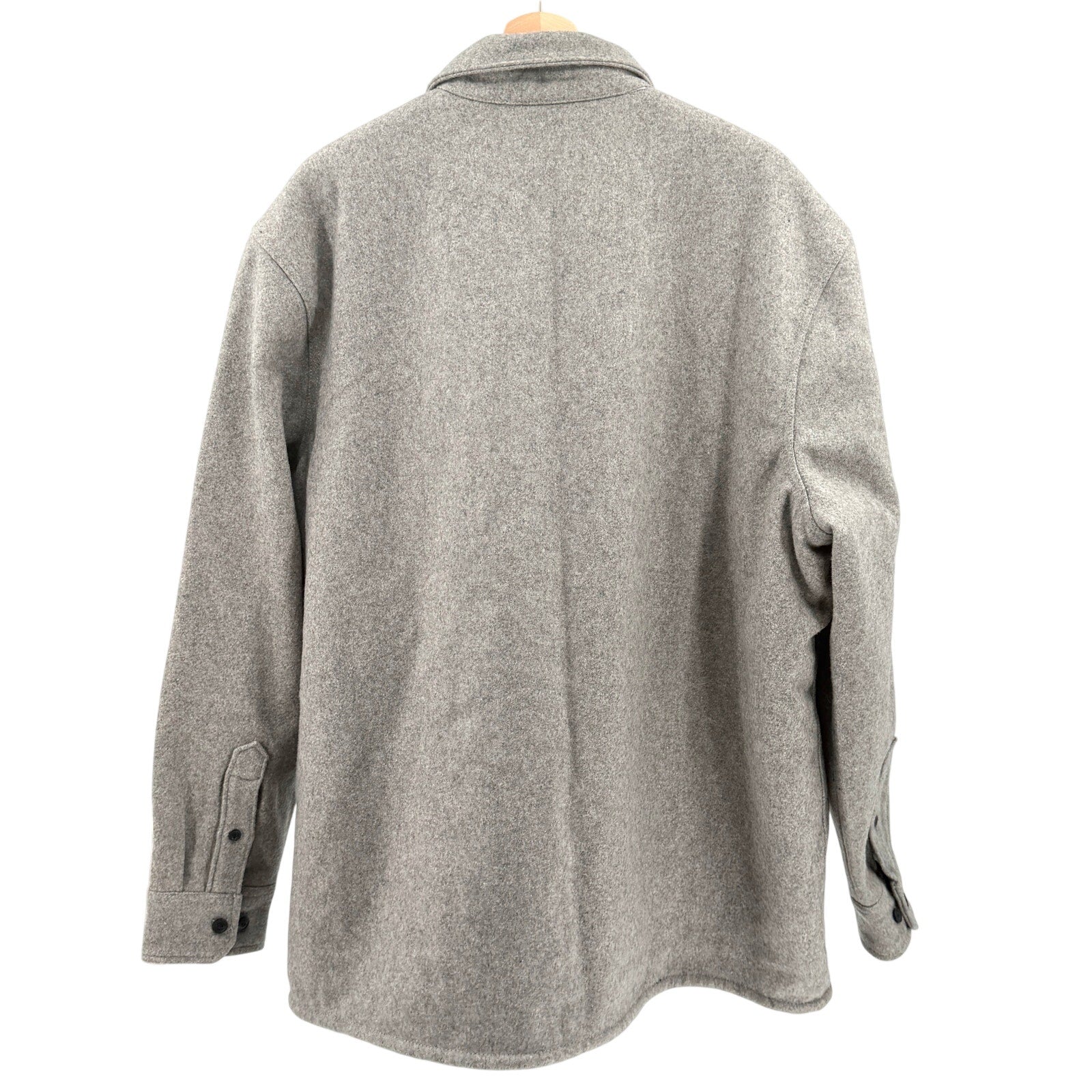 Nordstrom Gray Utility Minimalist Fleece Lined Button Front Shirt Jacket