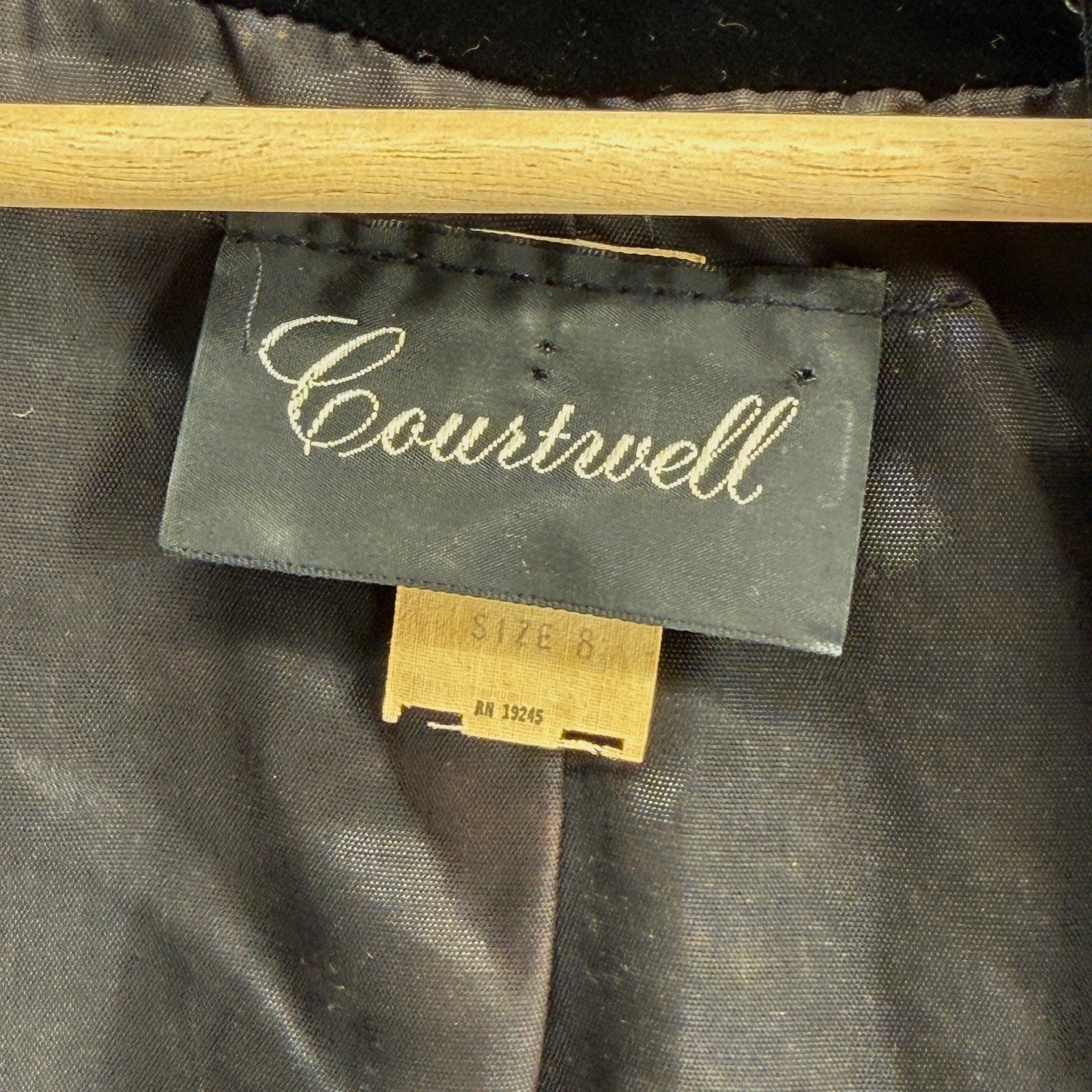 Vintage 80s Courtwell Black Soutache Embroidered Velvet Bolero Cropped Jacket