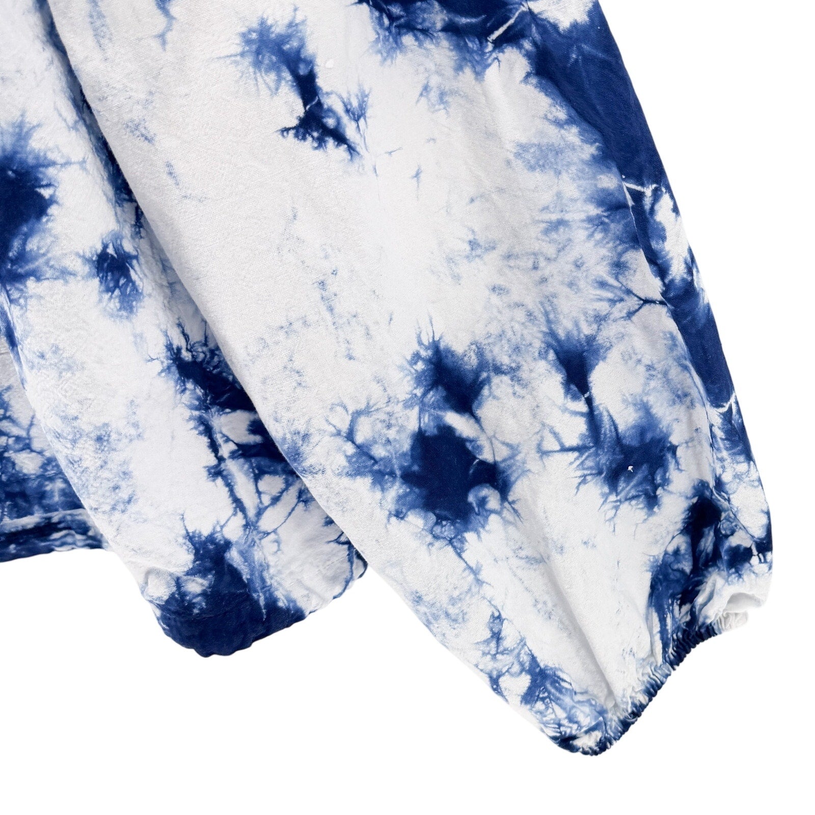 Seaspice Blue White Tie Dye 100% Cotton Hooded Zip Up Windbreaker Jacket