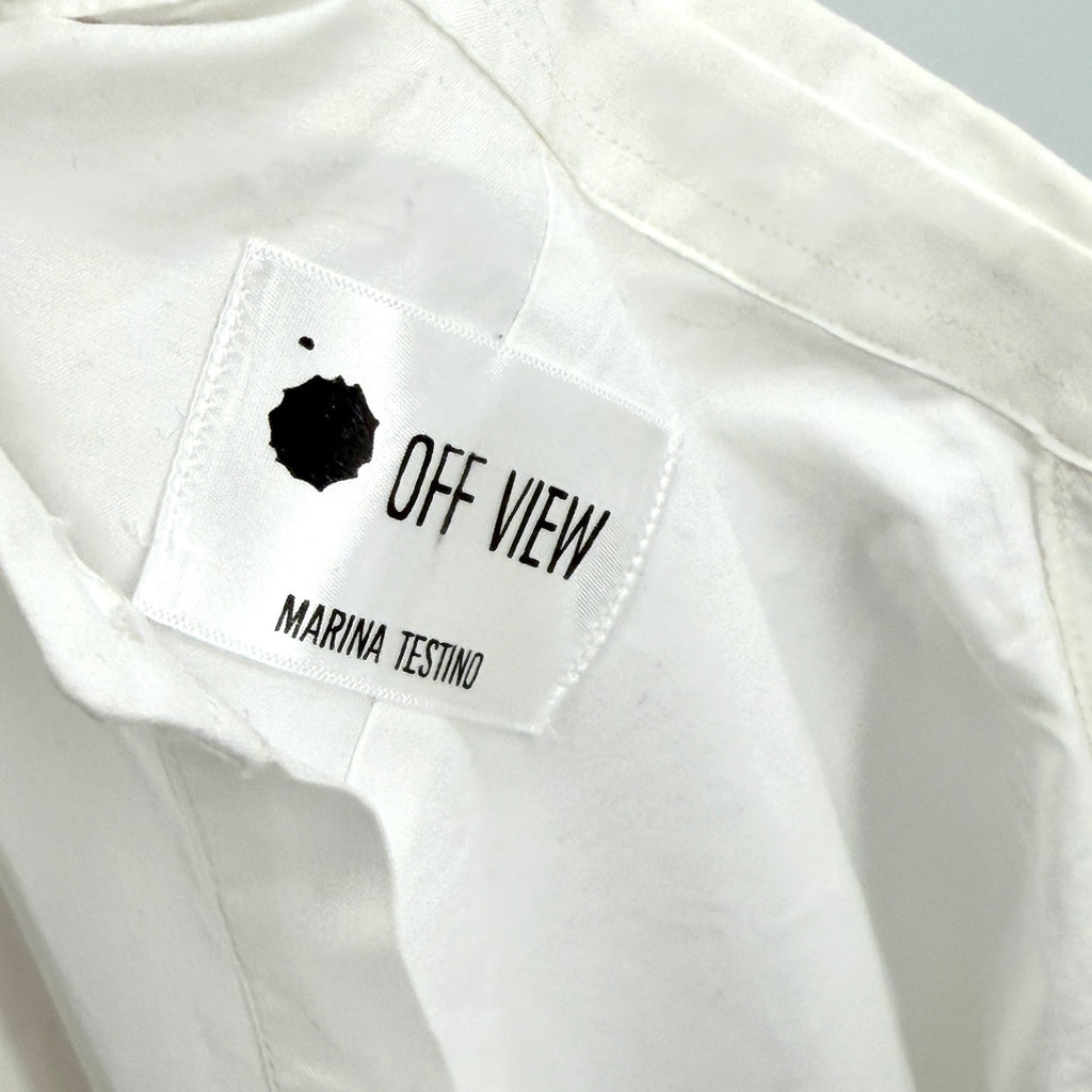 RARE Point Off View Marina Testino White 100% Cotton Mini Shirt Dress