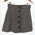 Madewell Black White Diamond Button Front A-Line Mini Skirt