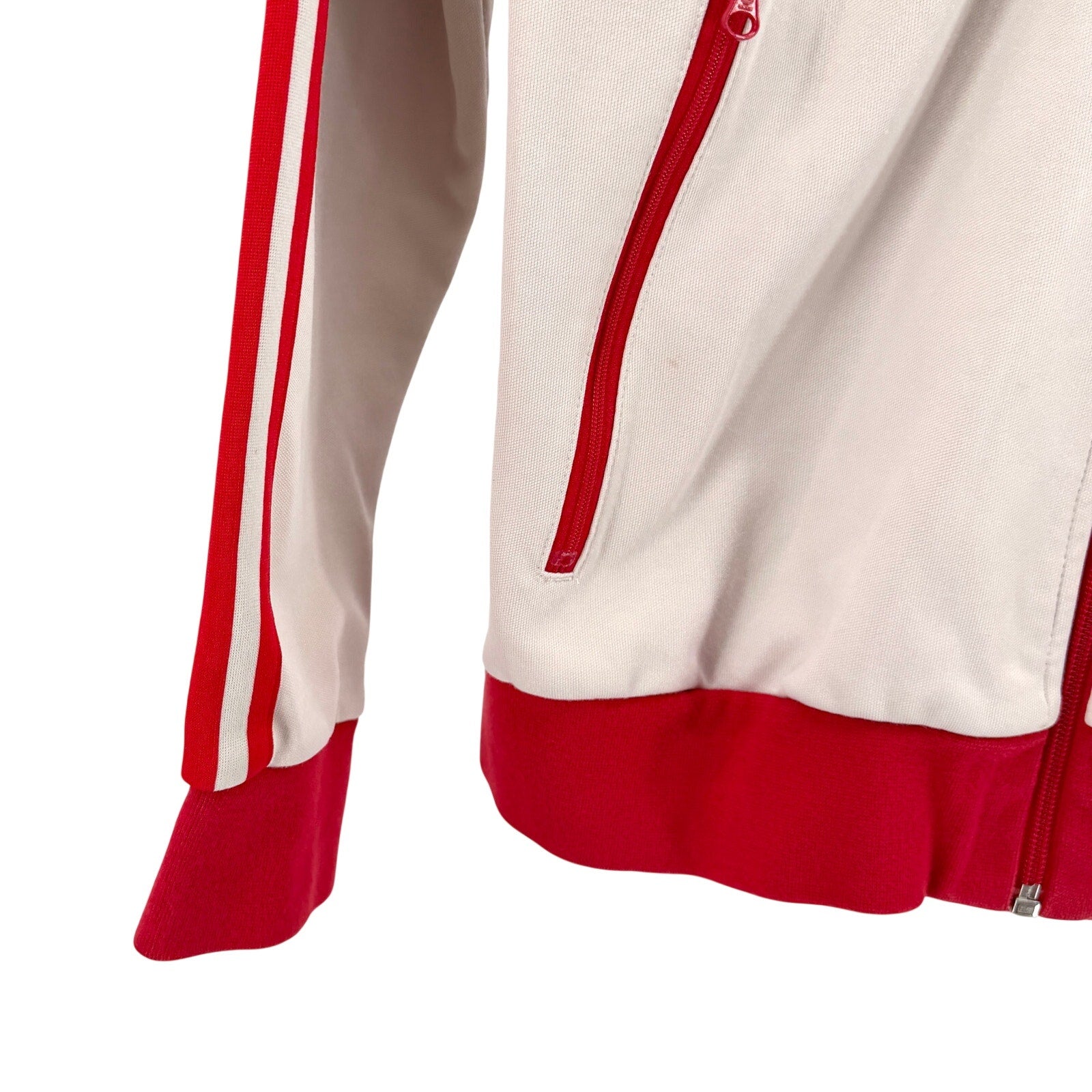 Adidas Red Off White 83-C J. Mano Embroidered Three Stripe Track Jacket