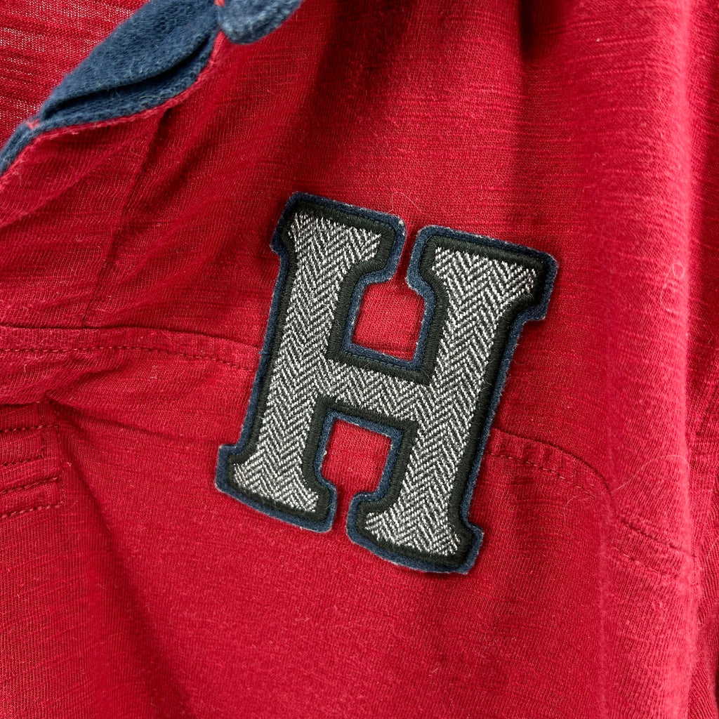 Tommy Hilfiger Red Navy White Rugby Polo Shirt Elbow Patches
