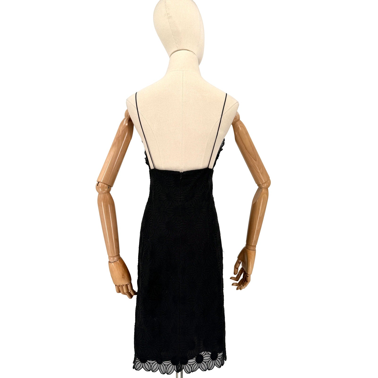 Vintage Y2K Milly for Bergdorf Goodman Floral Lace Scalloped Mini Dress