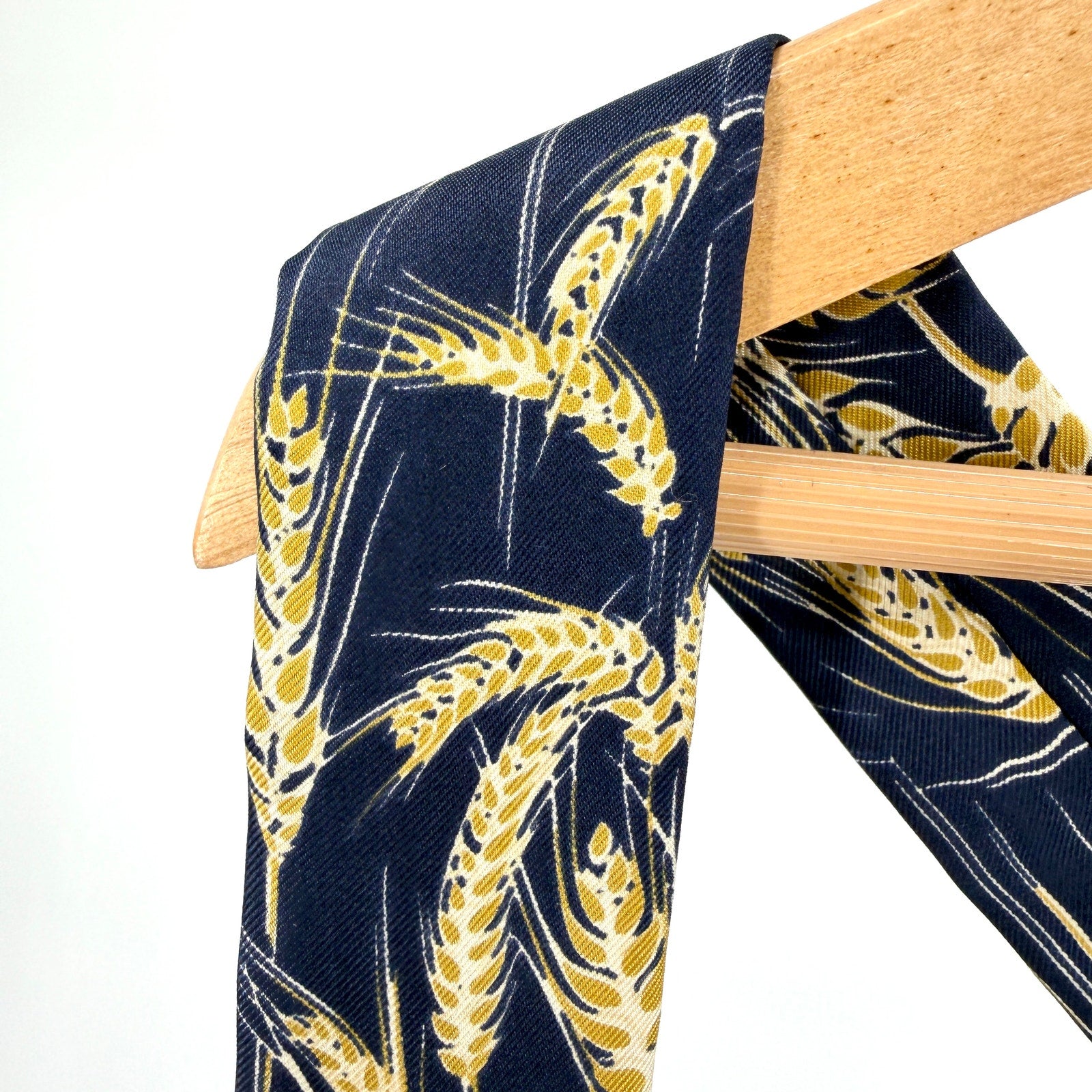 Vintage 90s Perry Ellis Portfolio Navy 100% Silk Wheat Suspenders