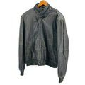 Vintage 80s Bloomingdale's Black Genuine Leather Distressed Bomber Jacket
