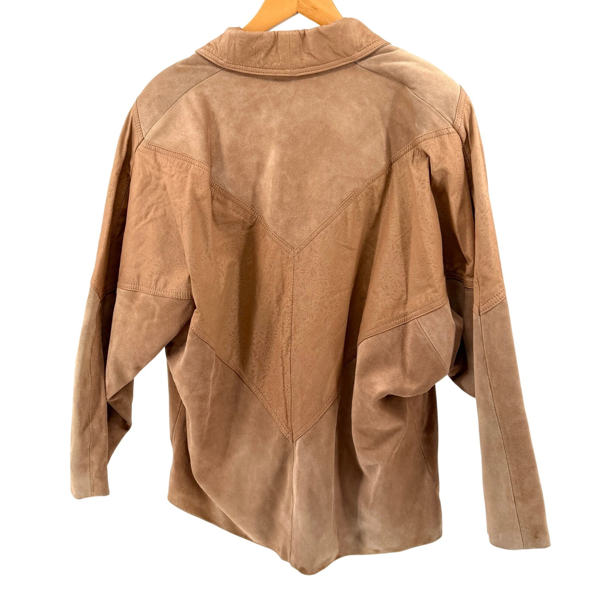 Vintage 80s Winlit Tan Genuine Leather Floral Retro Western Suede Jacket