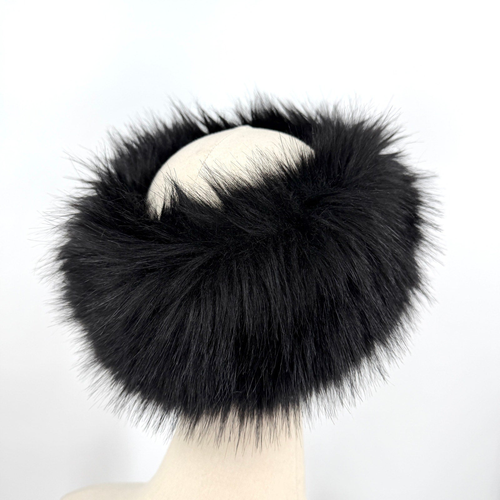 Black Faux Fur Cozy Winter Ski Headband