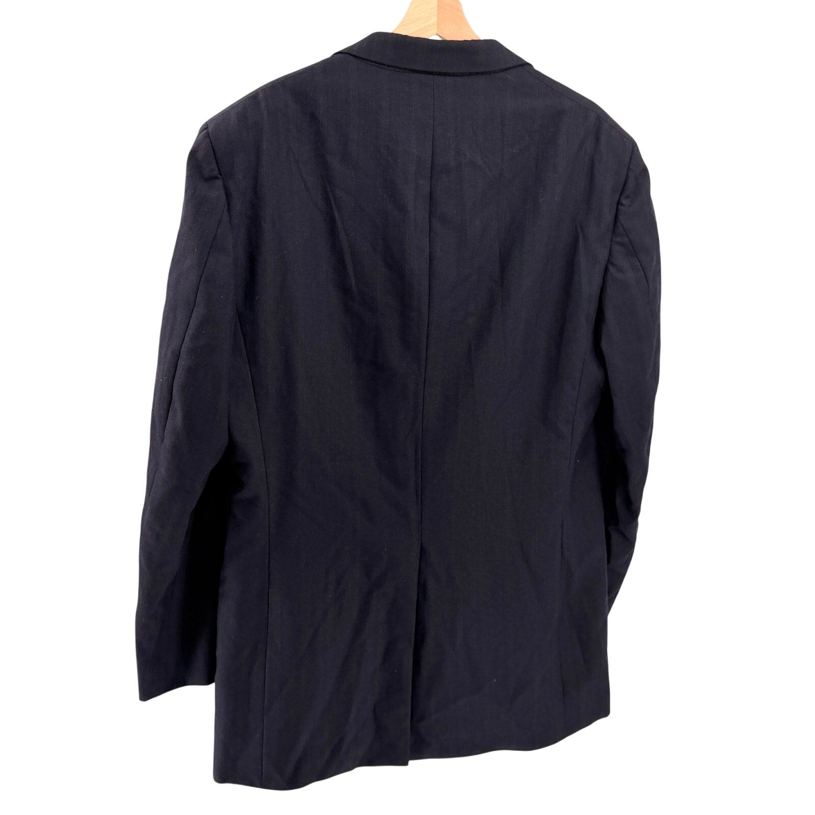 Vintage 80s Norman Hilton for Barneys Navy 100% Wool Pinstripe Blazer Jacket