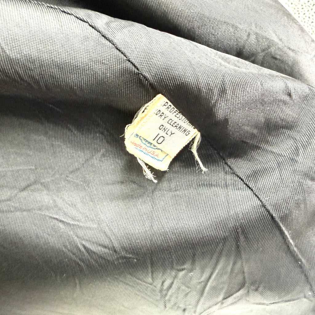 Vintage 90s Perry Ellis Black 100% Wool Gold Button Swing Overcoat