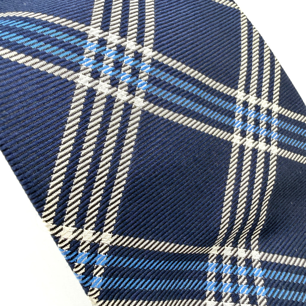 Vintage 90s Lauren Ralph Lauren Navy 100% Silk Tartan Plaid Necktie