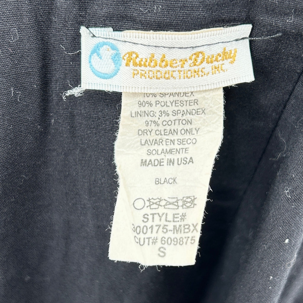 Vintage 90s Rubber Ducky Black Strapless Skater Mini Dress