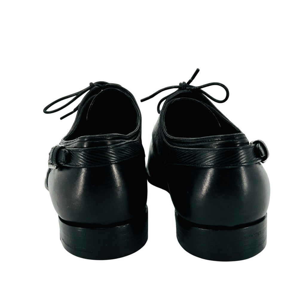 Louis Vuitton Black Epi Leather Buckle Detail Derby Dress Shoes