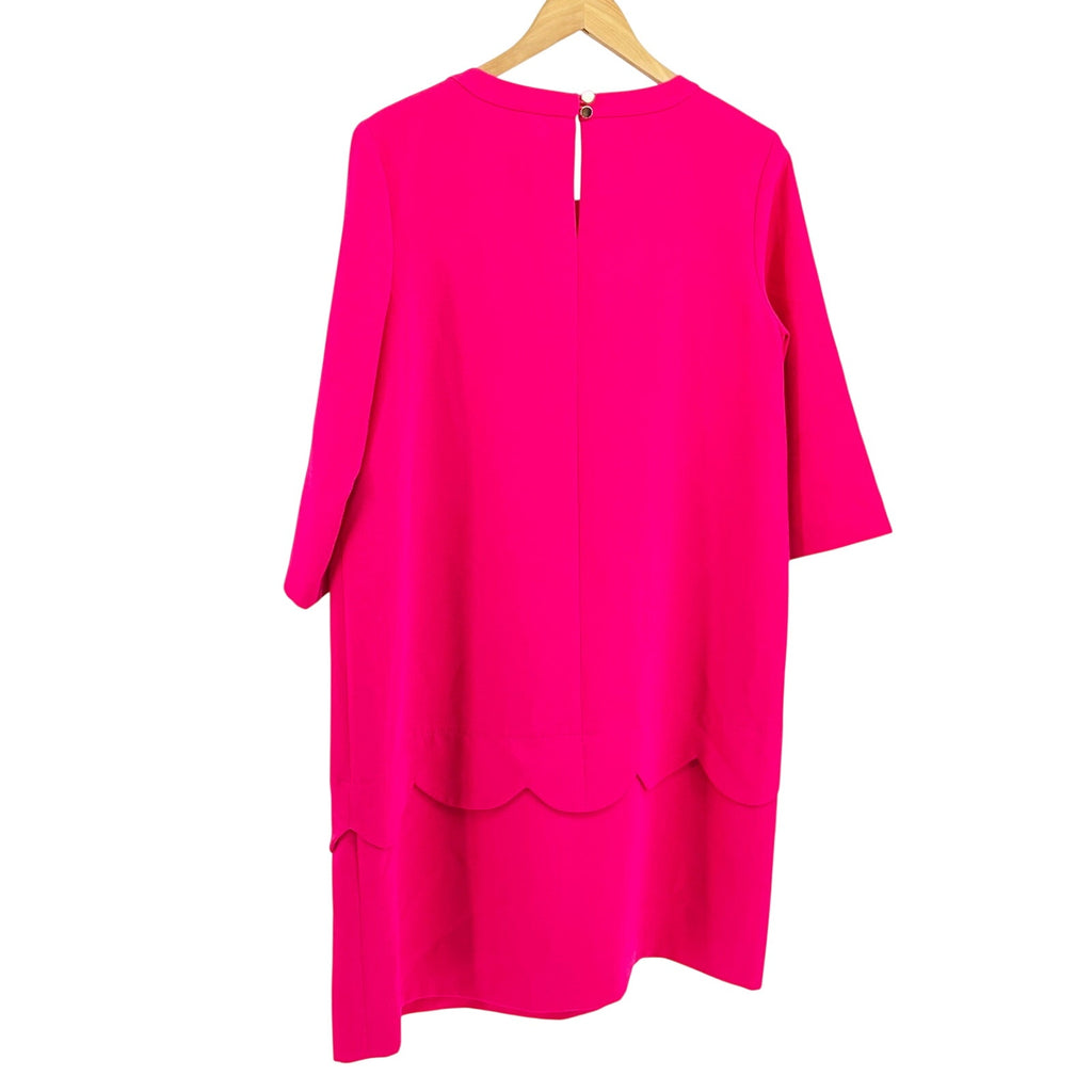 Kate Spade Hot Pink Scalloped Tiered Shift Dress