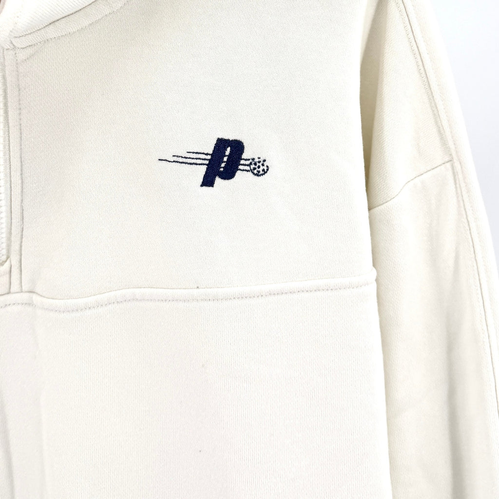 Prince Pickleball White Sporty Half Zip Cropped Sweatshirt