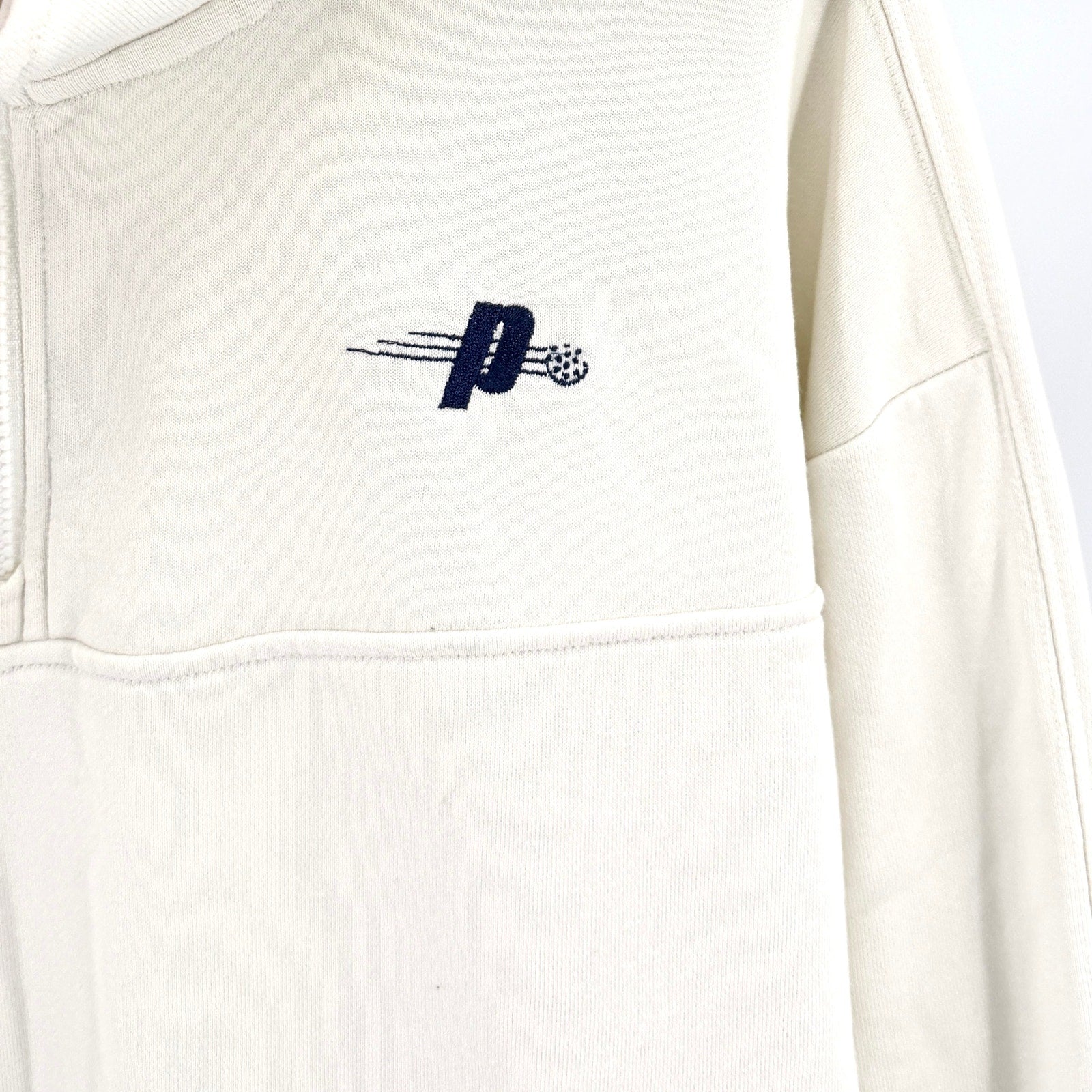 Prince Pickleball White Sporty Half Zip Cropped Sweatshirt