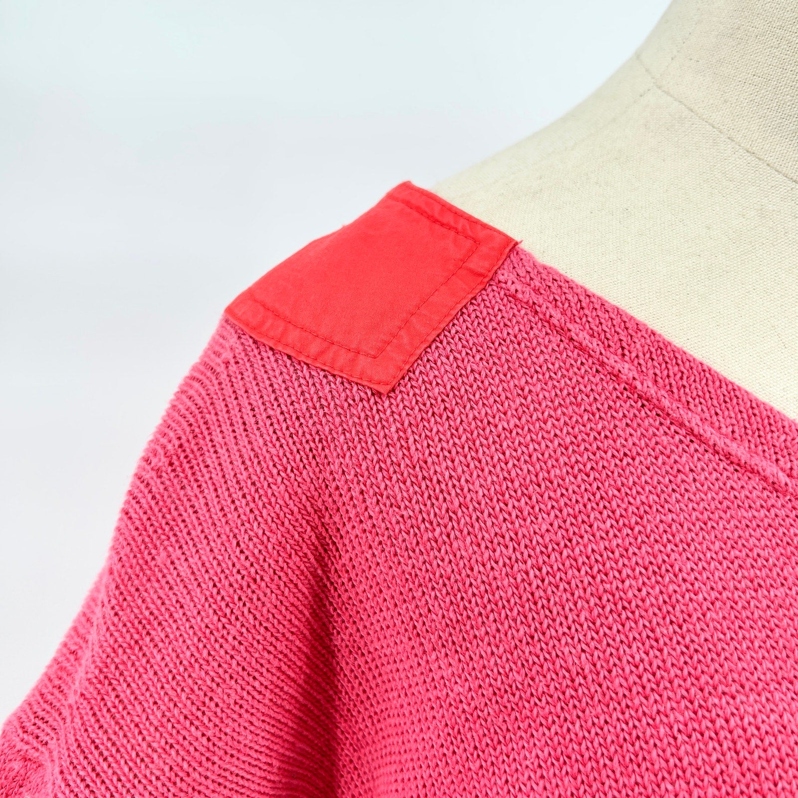 Marc by Marc Jacobs Hot Pink Red 100% Cotton Shoulder Elbow Patch Sweater Dress