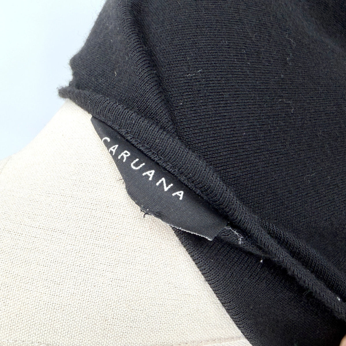 Caruana Black Heavy Knit Genuine Fur Trim Elegant Outerwear Cape Ruana