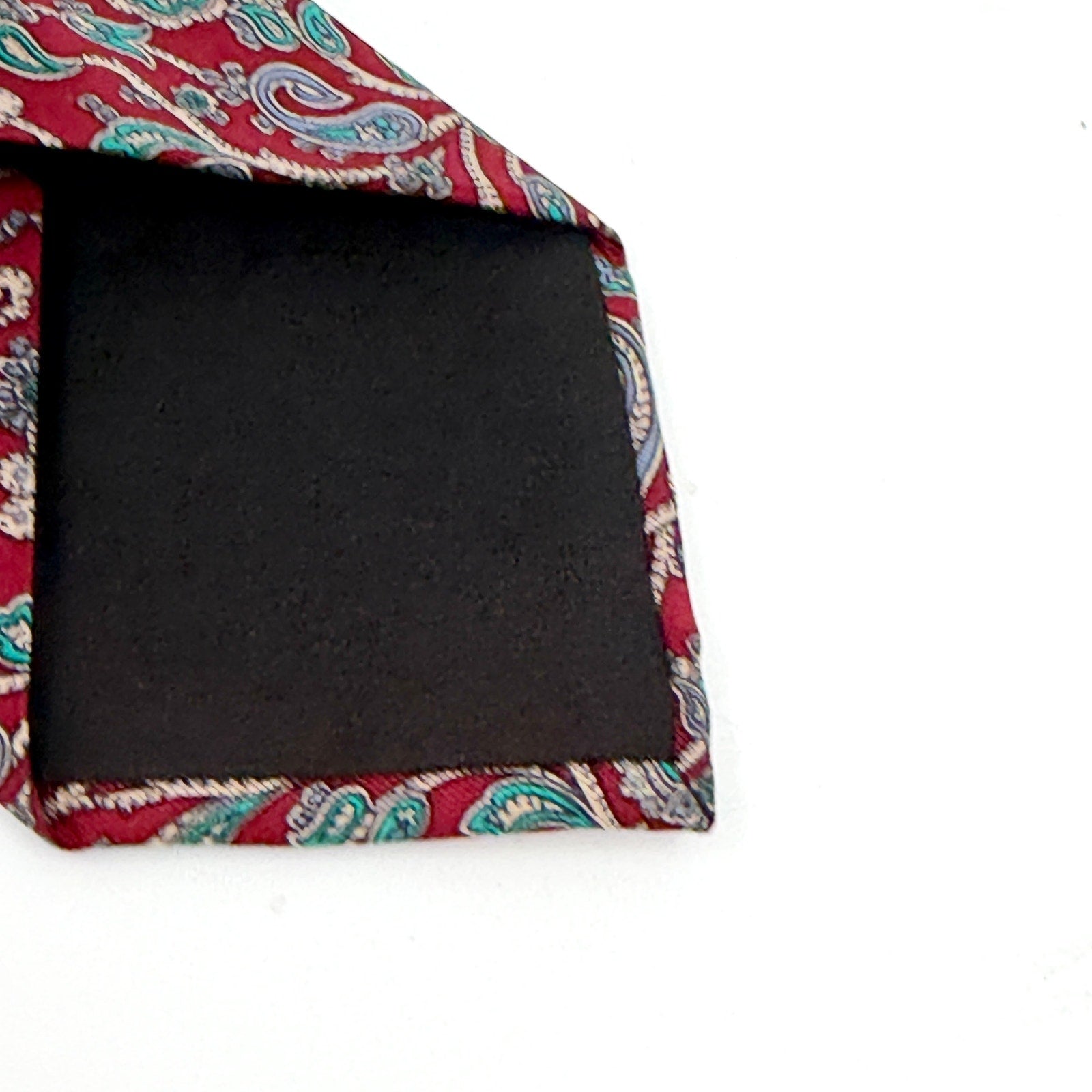Vintage 90s Etienne Aigner Red 100% Silk Paisley Classic Corporate Tie