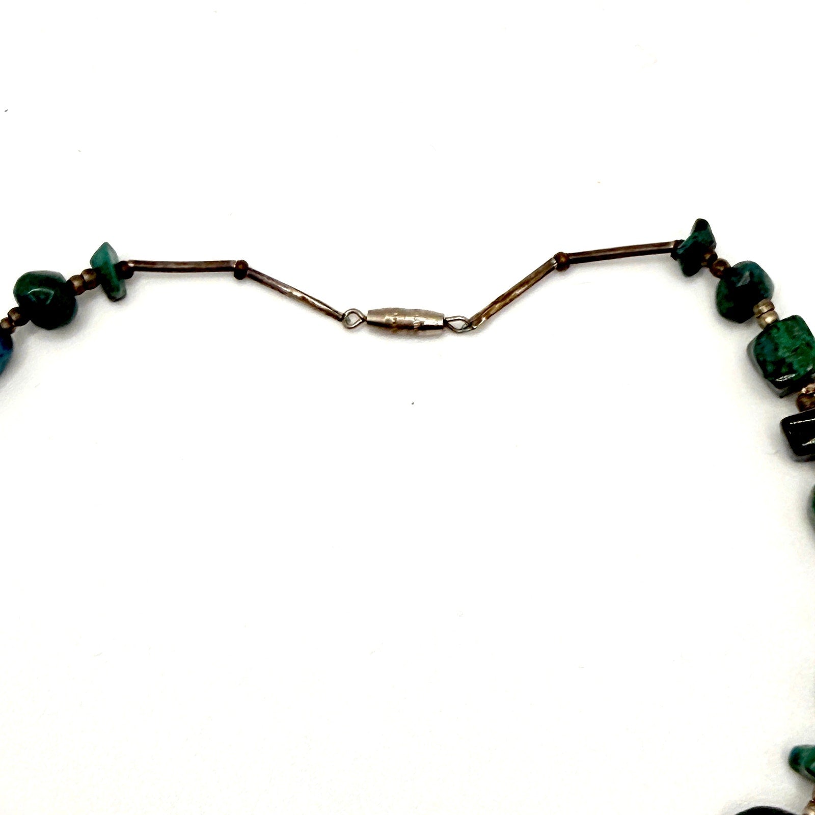 Vintage 90s Handmade Genuine Malachite Raw Chunk Statement Necklace
