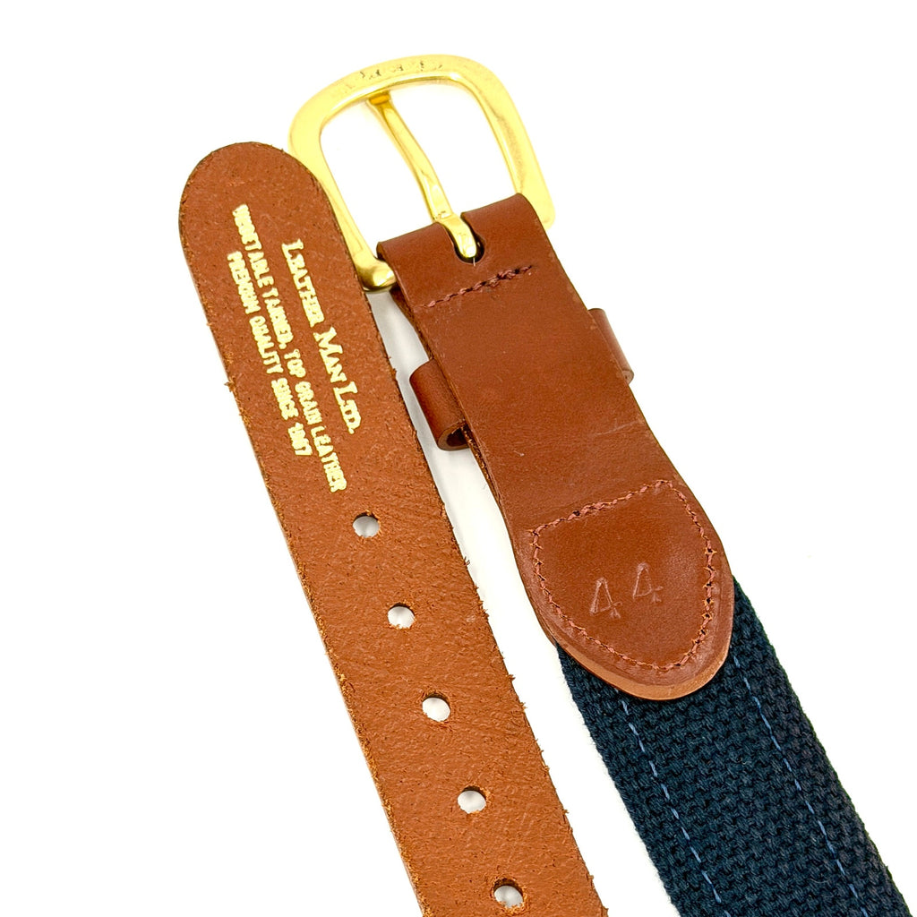 Leather Man Ltd Navy Preppy Nautical Flag Belt