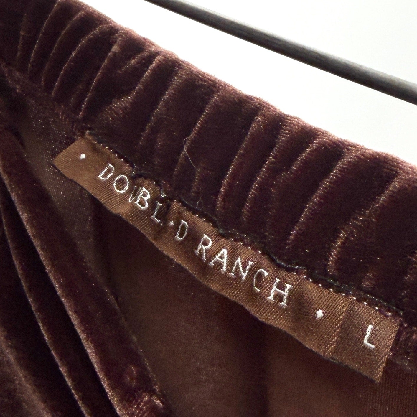 Vintage Y2K Double D Ranch Brown Velvet Genuine Fur Collar Skirt Suit Set