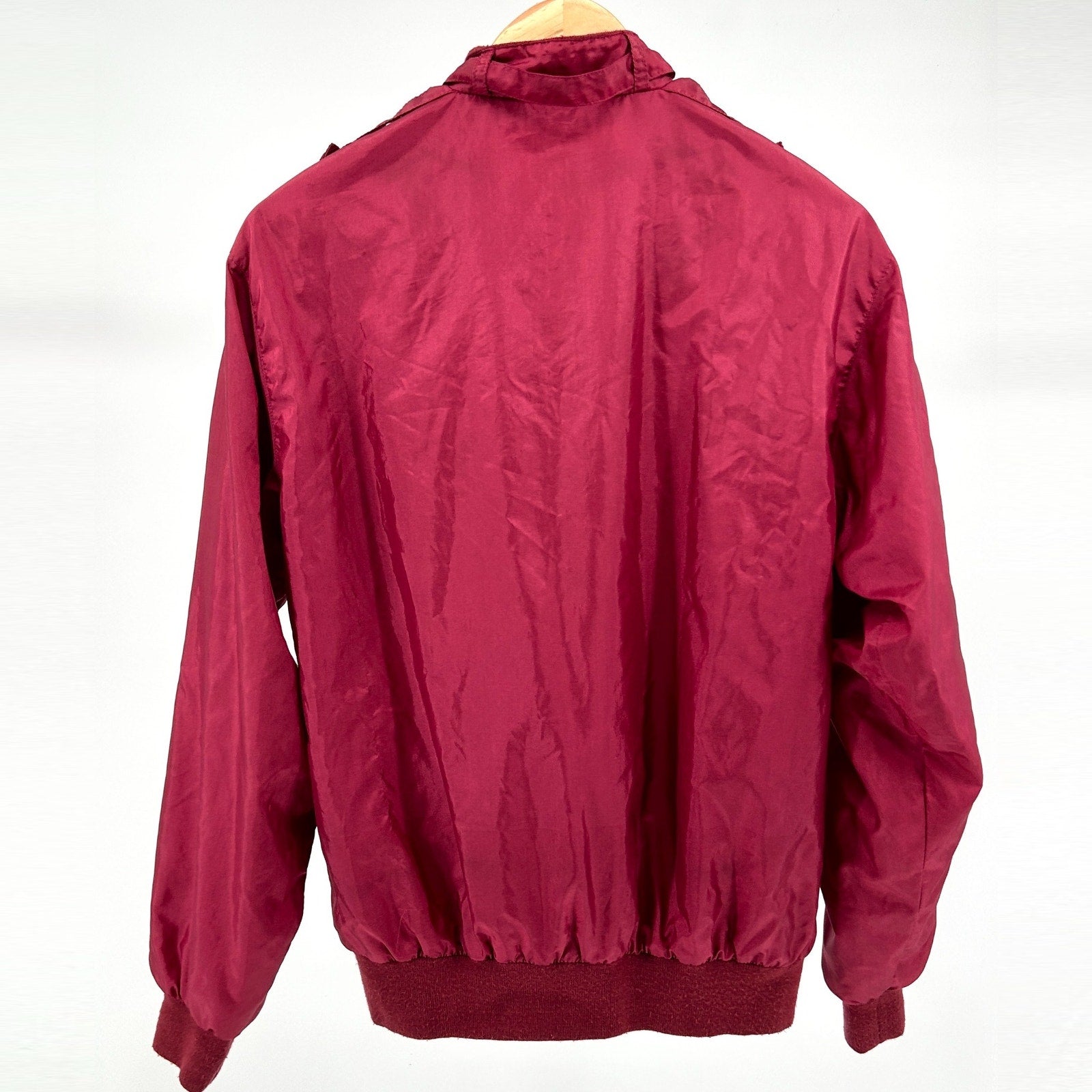Vintage 80s Jockey Standard Issue Burgundy "Will-O-The-Wisp" Bomber Jacket