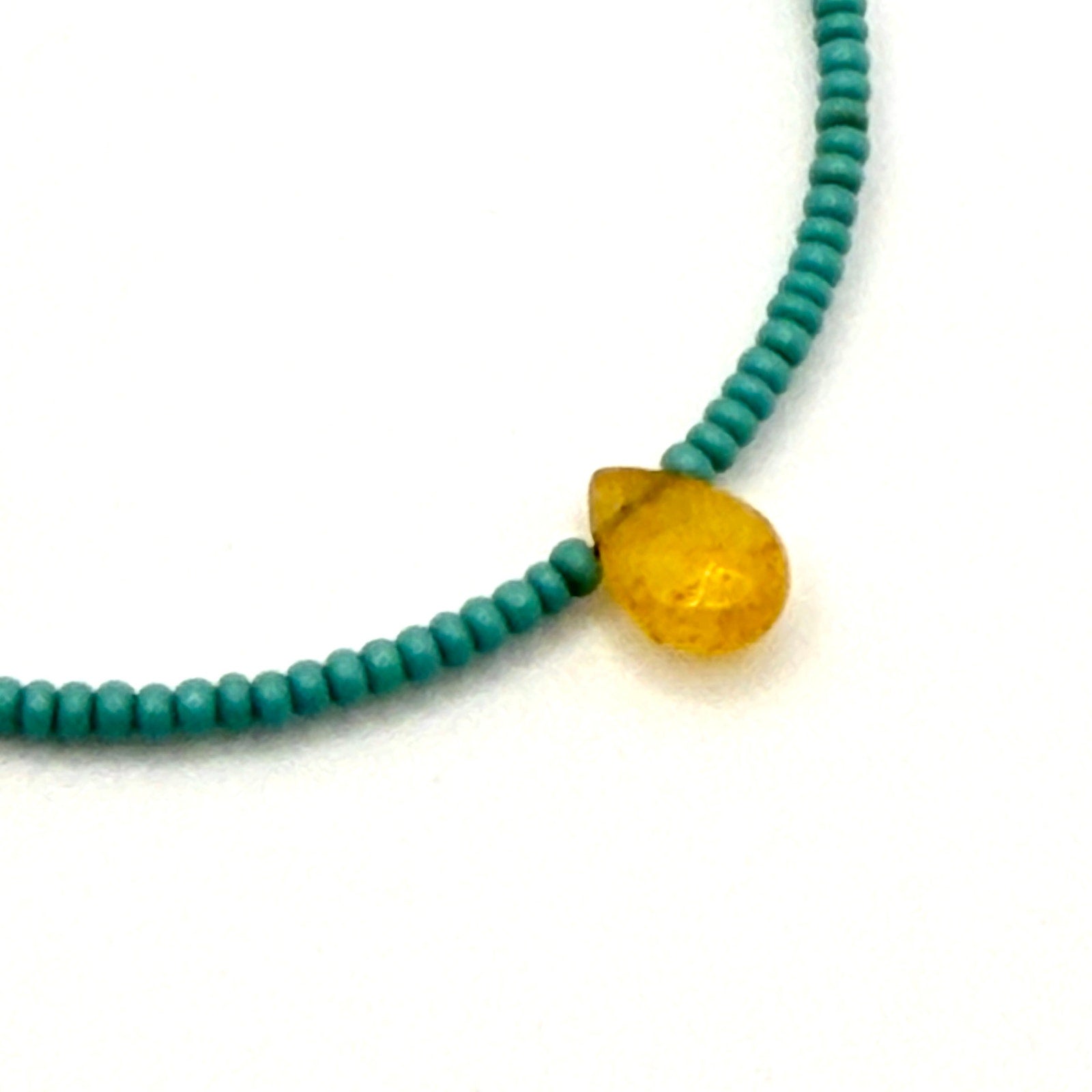Vintage 90s Turquoise Yellow Citrine Seed Bead Boho Large Hoop Earrings