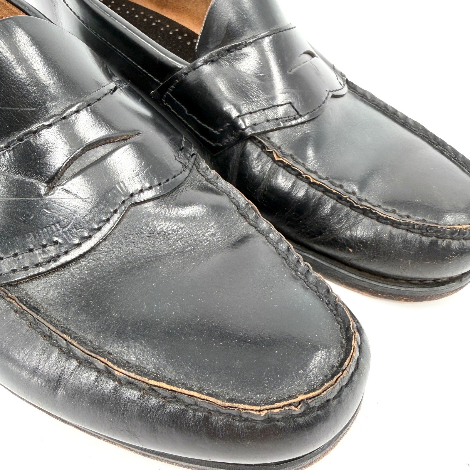 Vintage 80s GH Bass Weejuns Black Genuine Leather Penny Loafers