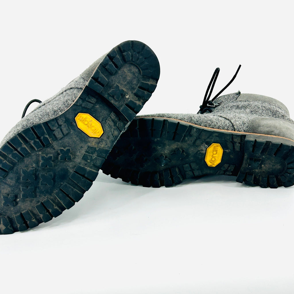 Woolrich x Portland Product Werks Gray Wool Suede Lace-Up Ankle Boots