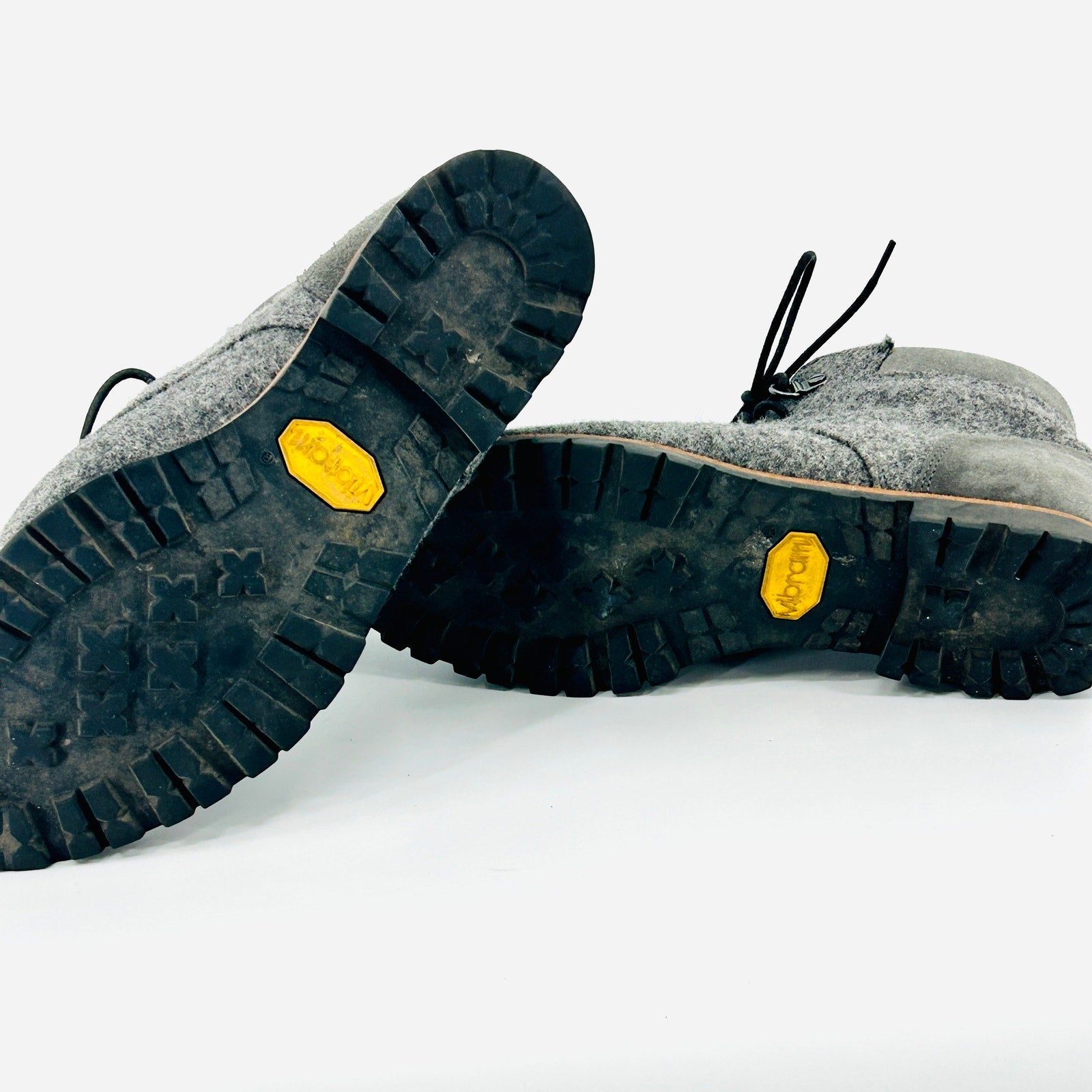 Woolrich x Portland Product Werks Gray Wool Suede Lace-Up Ankle Boots